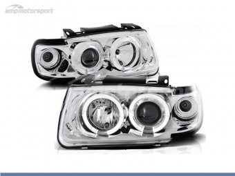 FAROS DELANTEROS OJOS DE ANGEL PARA VOLKSWAGEN POLO 6N