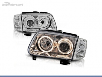 FAROS DELANTEROS OJOS DE ANGEL PARA VOLKSWAGEN POLO 6N2