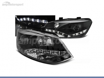 FAROS DELANTEROS LUZ DIURNA LED REAL DRL PARA VOLKSWAGEN POLO 6R