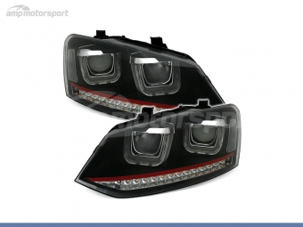 FAROS DELANTEROS LUZ DIURNA U TYPE LOOK GTI PARA VOLKSWAGEN POLO 6R