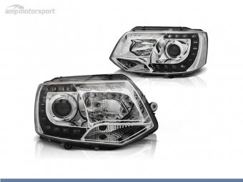 FAROIS DIANTEIROS LUZ DIURNA LED REAL DRL PARA VOLKSWAGEN T5