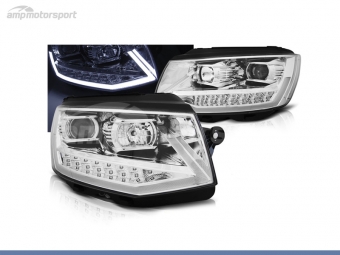 FAROS DELANTEROS LUZ DIURNA LED REAL + TUBE LIGHT PARA VOLKSWAGEN T6