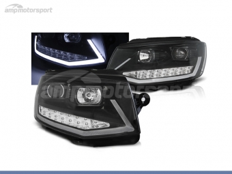 FAROIS DIANTEIROS LUZ DIURNA LED REAL + TUBE LIGHT PARA VOLKSWAGEN T6