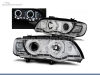 FAROIS DIANTEIROS XENON ANGEL EYE CCFL PARA BMW X5 E53