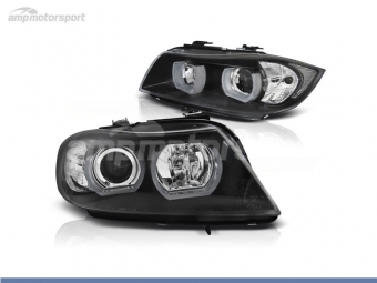 FAROIS DIANTEIROS ANGEL EYE LED 3D PARA BMW SERIE 3 E90 / E91 / BERLINA / TOURING