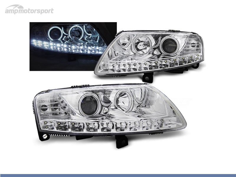 Peça - Farois Dianteiros Luz Diurna / Angel Eyes Ccfl Para Audi A6 