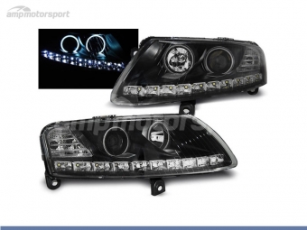 FAROS DELANTEROS LUZ DIURNA / OJOS DE ANGEL CCFL PARA AUDI A6 4F 2004-2008