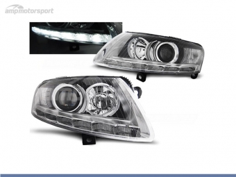 FAROIS DIANTEIROS LUZ DIURNA LED REAL DRL PARA AUDI A6 4F 2004-2008