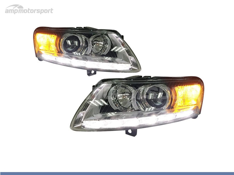 Peça - Farois Dianteiros Luz Diurna Led Real Drl Para Audi A6 4F 20