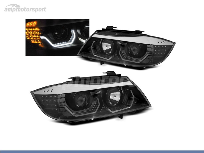 Peça - Farois Dianteiros Angel Eye Xenon 3D U Para Bmw Serie 3 E90 