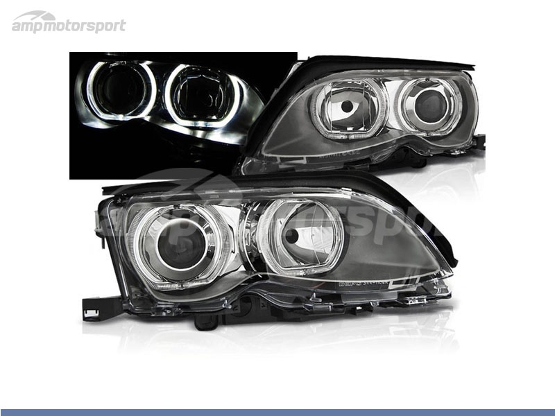 Peça - Farois Dianteiros Angel Eye Led Para Bmw Serie 3 E46 2001-20