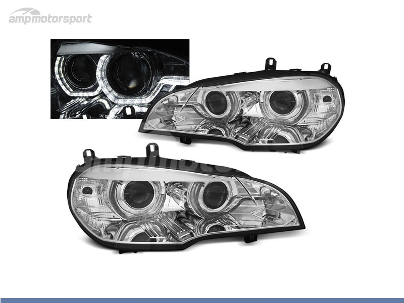 Peça - Farois Dianteiros Angel Eye Xenon 3D U Para Bmw X5 E70 2007-