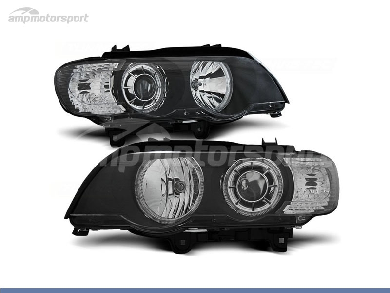 Peça - Farois Dianteiros Angel Eye Led Para Bmw X5 E53 1999-2003