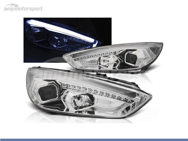 Peça - Farois Dianteiros Luz Diurna Tube Light Para Ford Focus Mk3 