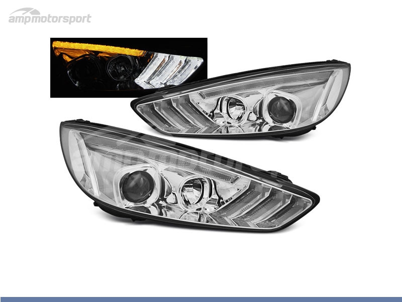 Peça - Farois Dianteiros Luz Diurna Led Para Ford Focus Mk3 2015-20