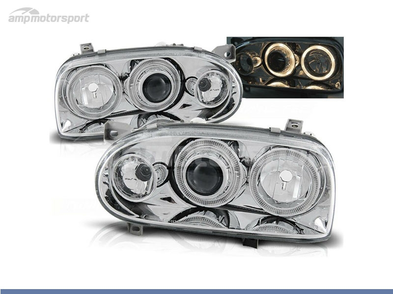 Peça - Farois Dianteiros Angel Eye Para Volkswagen Golf 3 1991-1997