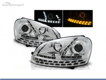 FAROIS DIANTEIROS LUZ DIURNA LED PARA VOLKSWAGEN GOLF 5 2003-2008