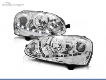 FAROIS DIANTEIROS LUZ DIURNA LED PARA VOLKSWAGEN GOLF 5 2003-2008