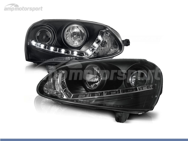 Peça - Farois Dianteiros Luz Diurna Led Para Volkswagen Golf 5 2003