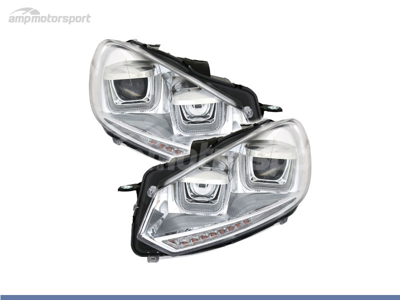 Peça - Farois Dianteiros Luz Diurna Led Real Drl Para Volkswagen Go