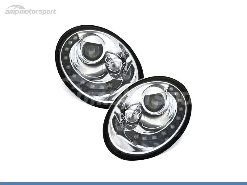 Peça - Farois Dianteiros Luz Diurna Led Para Volkswagen New Beetle 