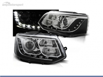 FAROIS DIANTEIROS LUZ DIURNA LED REAL DRL PARA VOLKSWAGEN TRANSPORTER T5 2010-2015