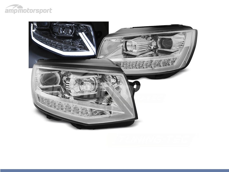 Peça - Farois Dianteiros Luz Diurna Led Real Drl Para Volkswagen Tr