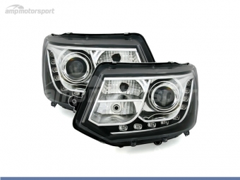 FAROS DELANTEROS LUZ DIURNA LED REAL DRL PARA VOLKSWAGEN TRANSPORTER T5 2010-2015