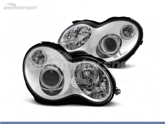 FAROS DELANTEROS LUPA LOOK RESTYLING PARA MERCEDES CLASE C W203