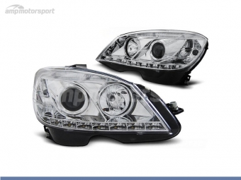 FAROS DELANTEROS LUZ DIURNA LED REAL DRL PARA MERCEDES CLASE C W204