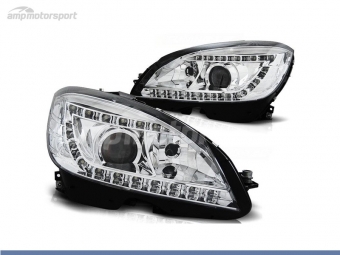 FAROIS DIANTEIROS LUZ DIURNA LED PARA MERCEDES CLASE C W204