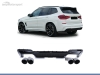 DIFUSOR TRASERO BMW X3 G01 LOOK PERFORMANCE NEGRO BRILLO CON COLAS