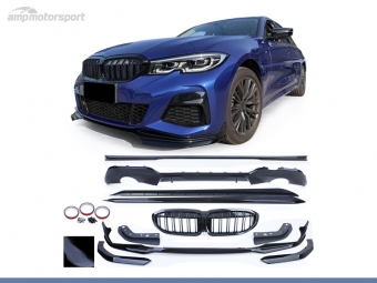 KIT SPOILERS PARA BMW SERIE 3 G20 LOOK PERFORMANCE PRETO BRILHO