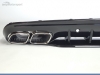 DIFUSOR TRASERO CON COLAS CROMADAS PARA MERCEDES CLASE C KOMBI/SEDAN W205 NEGRO BRILLO