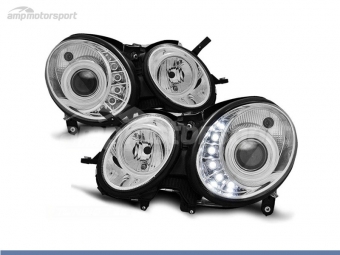 FAROIS DIANTEIROS LUZ DIURNA LED PARA MERCEDES CLASE E W211