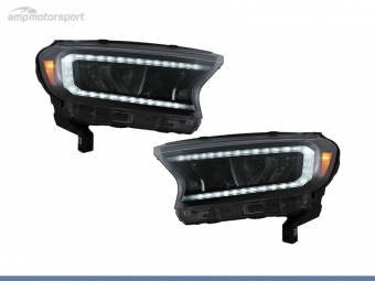 FAROIS DIANTEIROS FULL LED MATRIX PARA FORD RANGER / RAPTOR 15-20