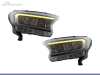 FAROIS DIANTEIROS FULL LED MATRIX PARA FORD RANGER / RAPTOR 15-20