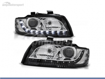 FAROIS DIANTEIROS LUZ DIURNA LED PARA AUDI A4 B6