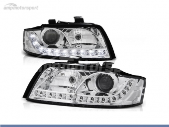 FAROIS DIANTEIROS LUZ DIURNA LED PARA AUDI A4 B6