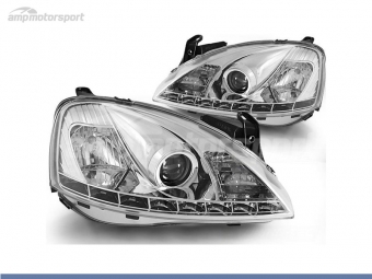 FAROIS DIANTEIROS LUZ DIURNA LED PARA OPEL CORSA C