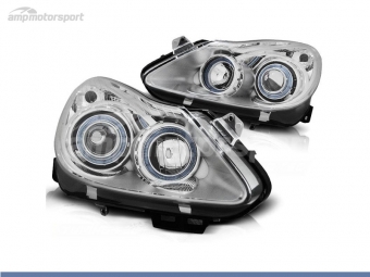 FAROS DELANTEROS OJOS DE ANGEL PARA OPEL CORSA D