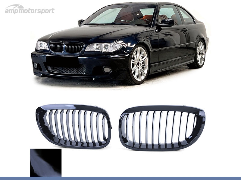 Peça - Grelha Dianteira Preto Brilho Para Bmw Serie 3 E46 Coupe/Cab