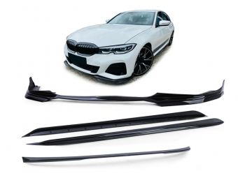 KIT SPOILERS/AÑADIDOS PARA BMW SERIE 3 G20 2018-2022 NEGRO BRILLO