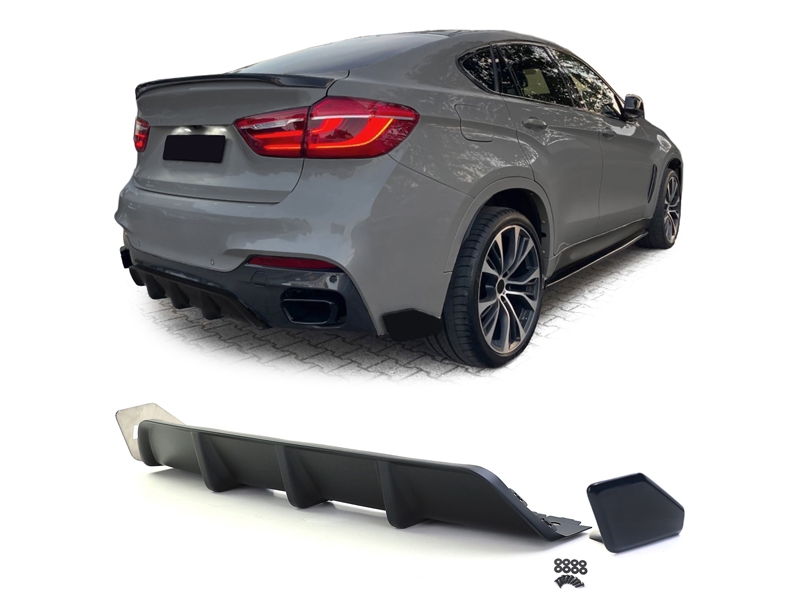 Peça - Adicionado Difusor Traseiro Bmw X6 F16 14-19 Preto Fosco