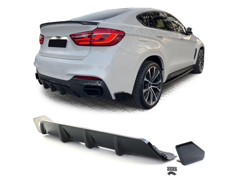 Peça - Adicionado Difusor Traseiro Bmw X6 F16 14-19 Preto Brilhante