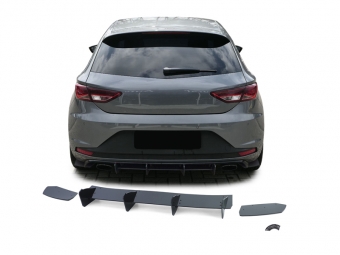 ADICIONADO DIFUSOR TRASEIRO SEAT LEON 5F CUPRA 2012-2016 PRETO BRILHANTE