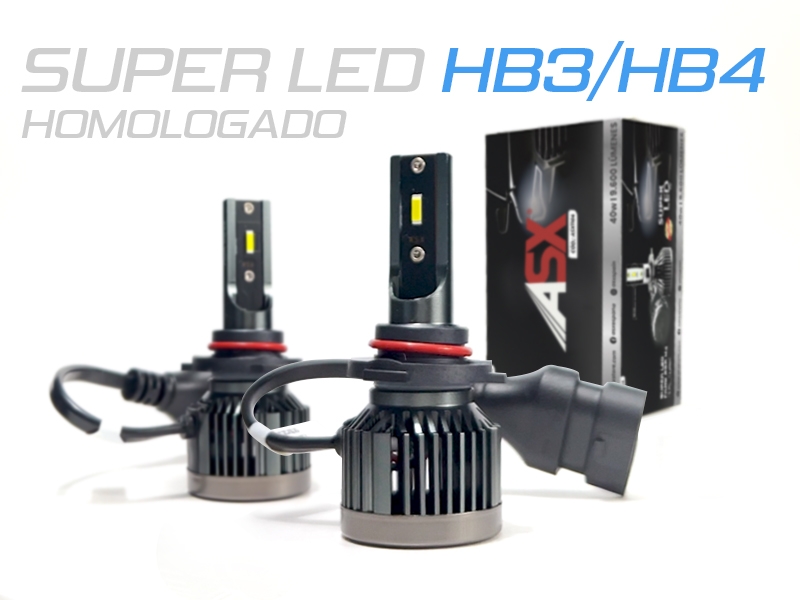 Peça - Kit De Lâmpadas Asx Led Super Hb3/Hb4 Para Faróis