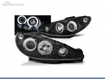 FAROS DELANTEROS OJOS DE ANGEL PARA PEUGEOT 206