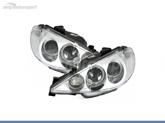 FAROIS DIANTEIROS ANGEL EYE CCFL PARA PEUGEOT 206