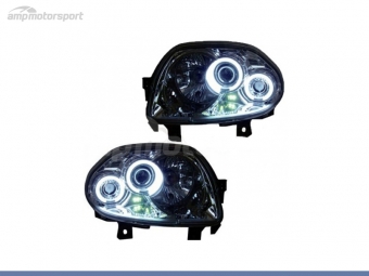 FAROIS DIANTEIROS ANGEL EYE CCFL PARA RENAULT CLIO